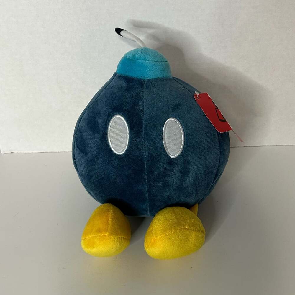 Super Mario Blue Bob-Omb Bomb Plush Toy 8-Inch Official Nintendo